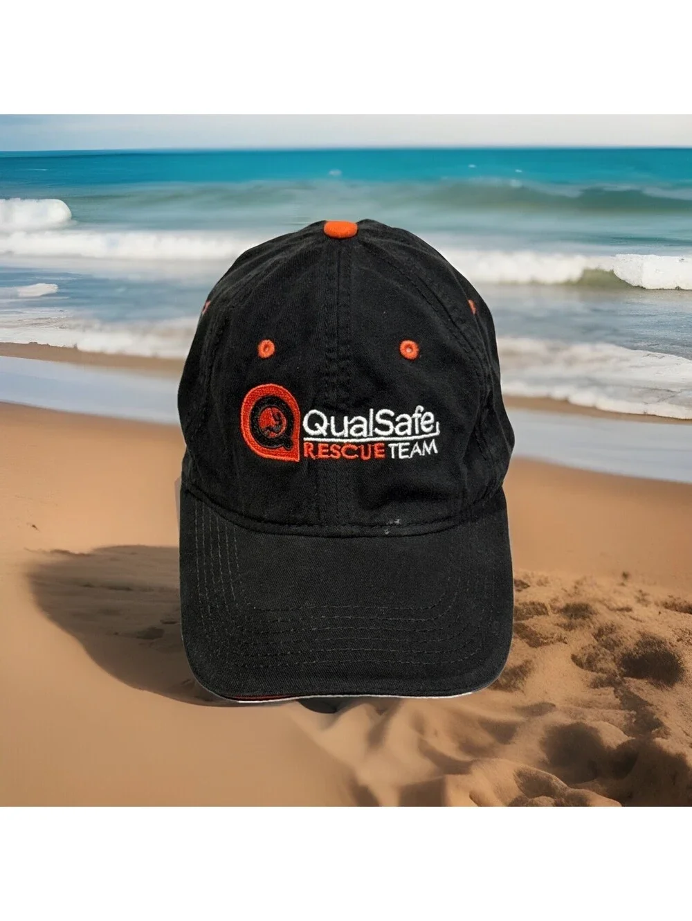 Qual Safe Rescue Team Confined Space Rope Repelling Black Baseball Cap
